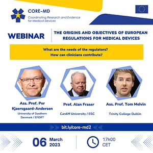 poster CORE-MD second webinar on the origins and objectives of the medical device regulation