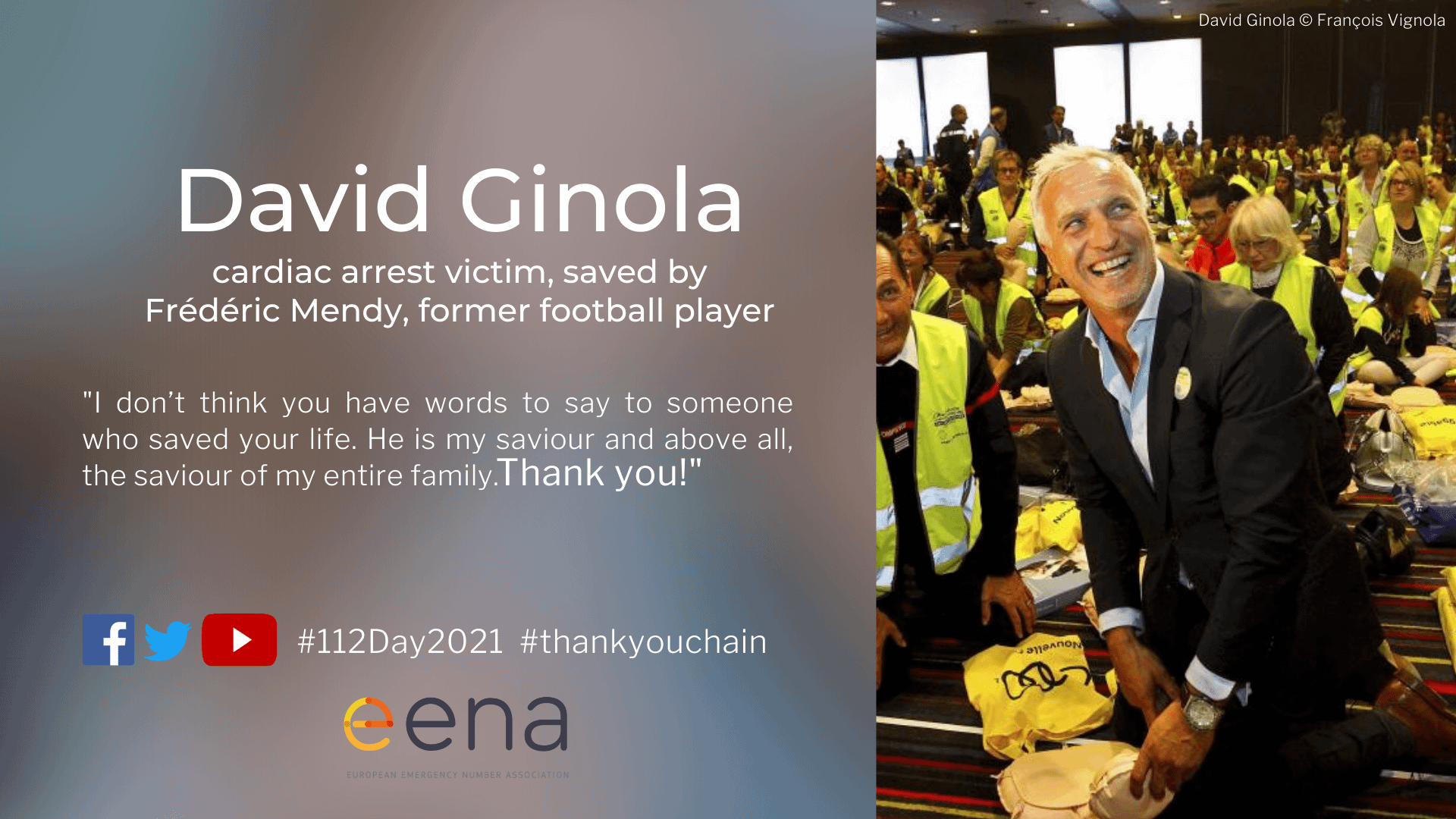 David Ginola thanks a citizen who saved his life